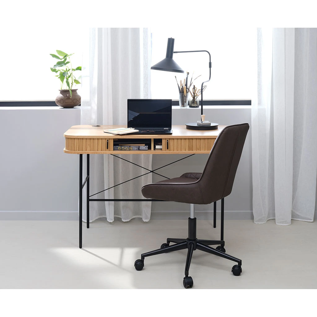 Unique Bureau Placage Chêne Naturel - Nola 10 Unique Bureau Placage Chêne Naturel - Nola – Image 10