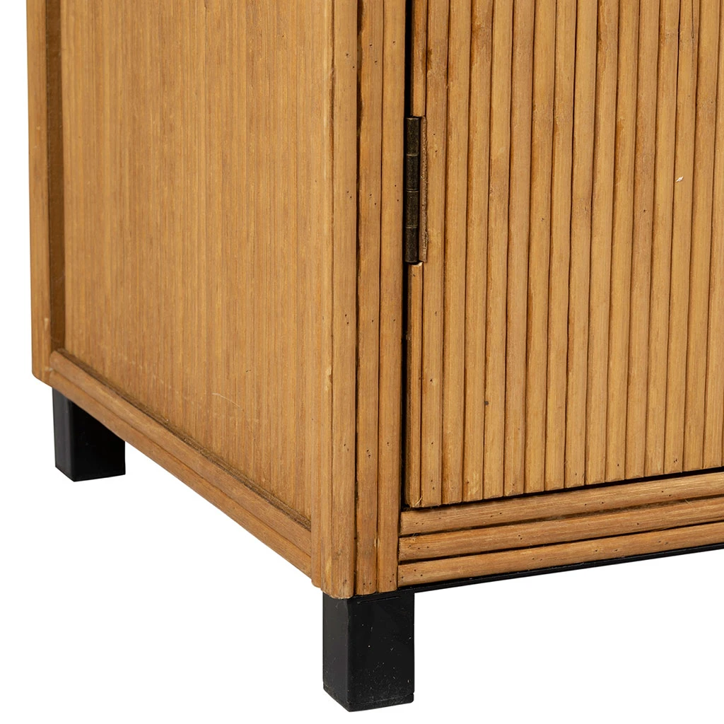 Cabinet 2 Portes En Bambou Et Sapin 80x40xh99.5cm - Saori 5 Cabinet 2 Portes En Bambou Et Sapin 80x40xh99.5cm - Saori – Image 5