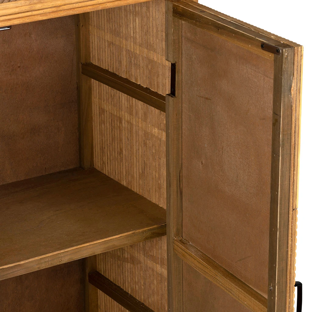 Cabinet 2 Portes En Bambou Et Sapin 80x40xh99.5cm - Saori 6 Cabinet 2 Portes En Bambou Et Sapin 80x40xh99.5cm - Saori – Image 6