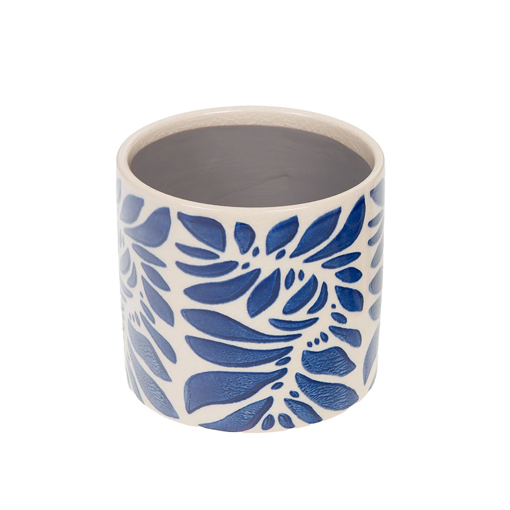 Amadeus Cache-pot En Céramique Bleu Et Blanc H12cm - Rhodes 1 Amadeus Cache-pot En Céramique Bleu Et Blanc H12cm - Rhodes