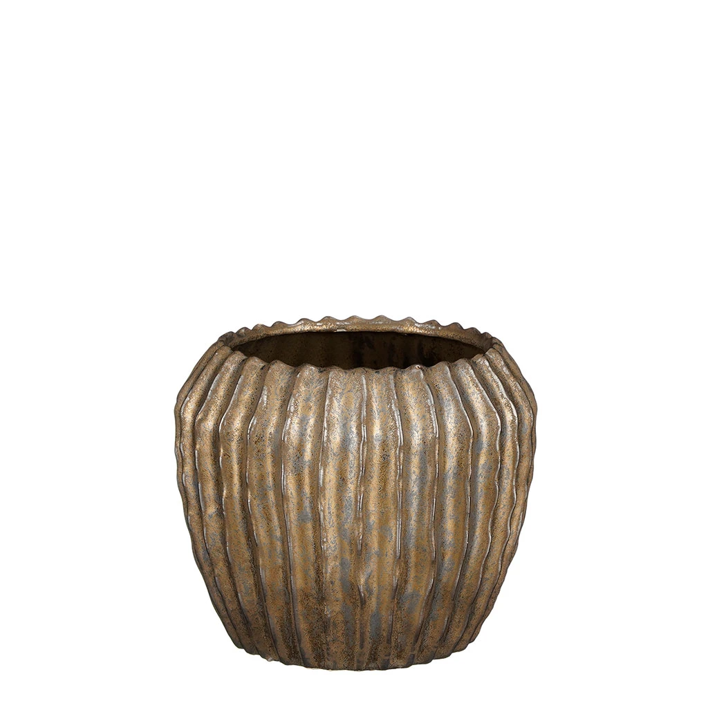 Cache Pot En Céramique Bronze D19cm - Noma 1 Cache Pot En Céramique Bronze D19cm - Noma