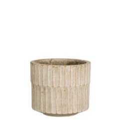 Cache Pot En Ciment Blanc Cassé D18cm - Apiro