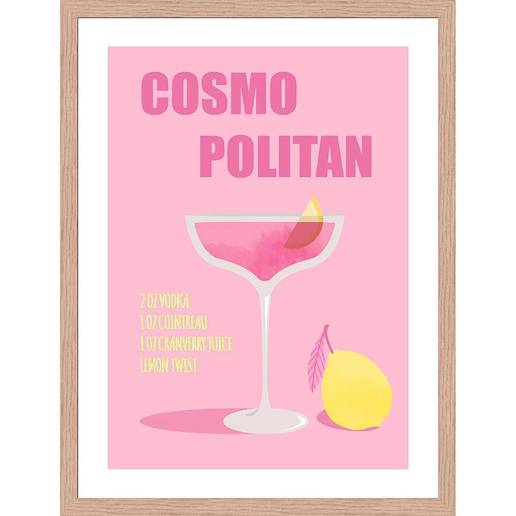 Cadre Avec Affiche "Cosmopolitan" Chêne Clair 30x40cm - Lario 1 Cadre Avec Affiche "Cosmopolitan" Chêne Clair 30x40cm - Lario