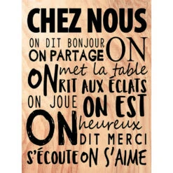 Cadre "Chez Nous" En Bois Naturel Et Noir 30x40cm