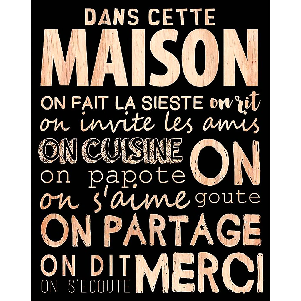 Cadre " Dans Cette Maison" En Bois Naturel Et Noir 30x40cm 1 Cadre " Dans Cette Maison" En Bois Naturel Et Noir 30x40cm