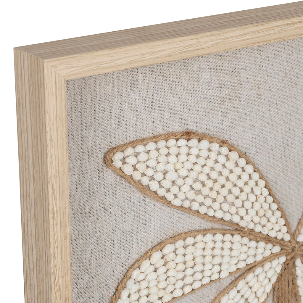 Cadre Déco Palmier Coquillage Et Jonc De Mer 60x40cm - Cauri 2 Cadre Déco Palmier Coquillage Et Jonc De Mer 60x40cm - Cauri – Image 2