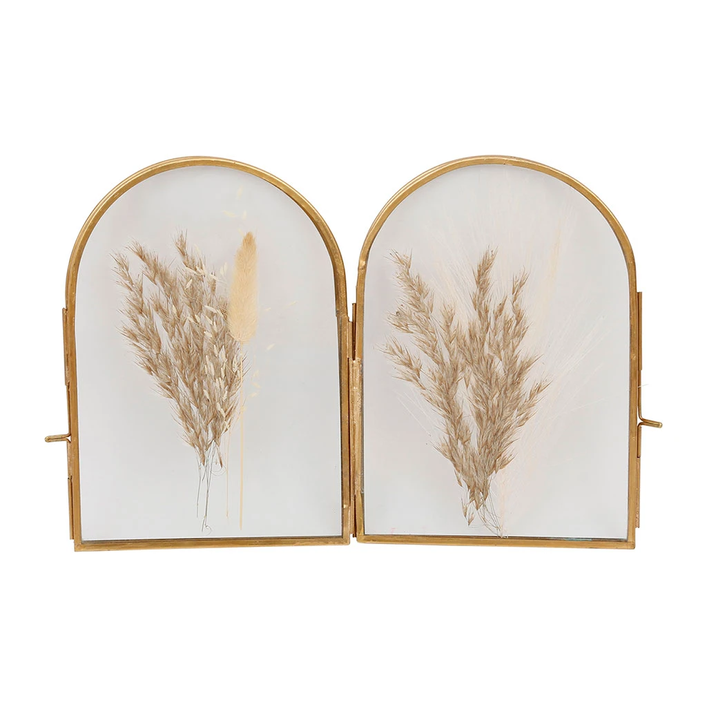 Cadre Photo 2 Vues En Verre Et Laiton Doré 10x10cm - Retro 1 Cadre Photo 2 Vues En Verre Et Laiton Doré 10x10cm - Retro