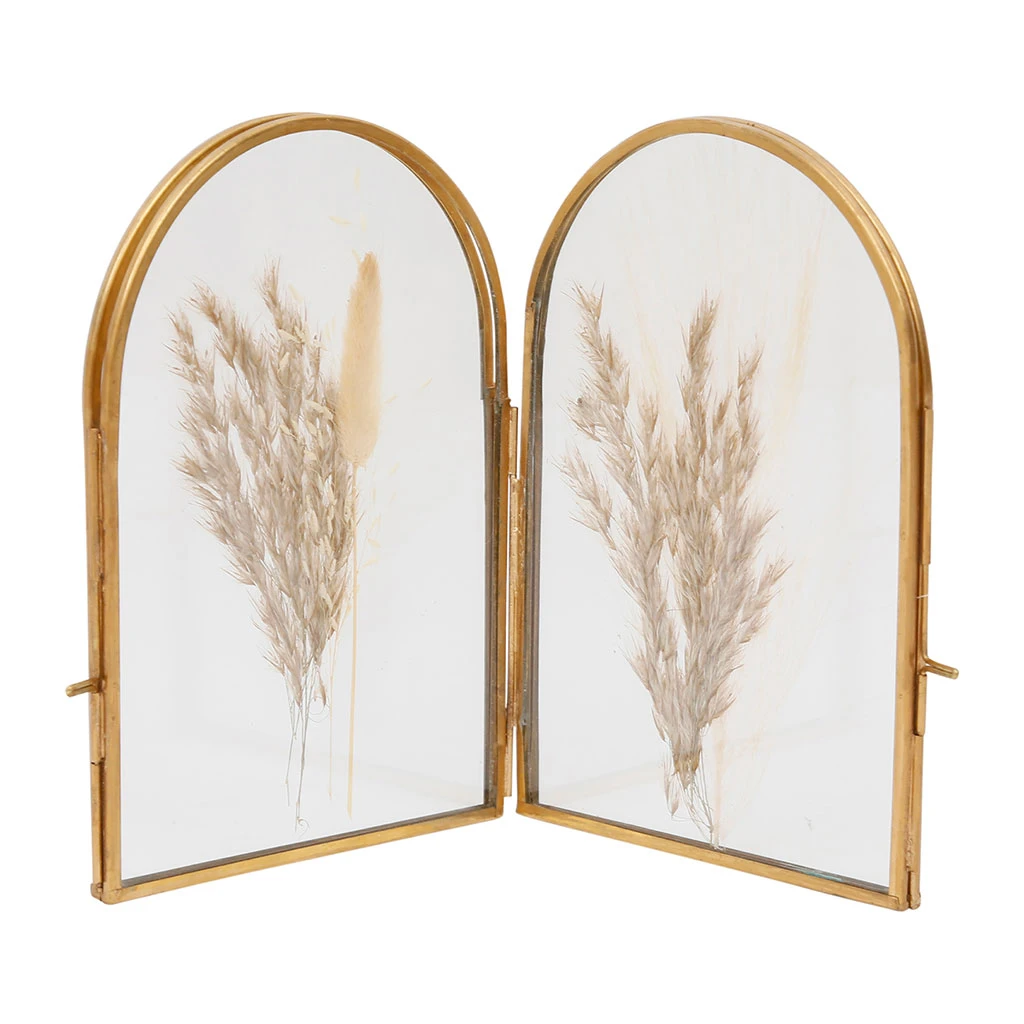 Cadre Photo 2 Vues En Verre Et Laiton Doré 10x10cm - Retro 2 Cadre Photo 2 Vues En Verre Et Laiton Doré 10x10cm - Retro – Image 2