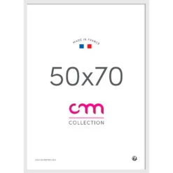 Cadre Photo 50x70cm Lario Blanc Verre Mdf