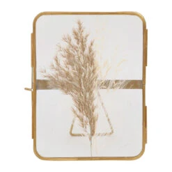 Cadre Photo En Verre Et Laiton Doré 10x15cm - Retro