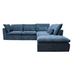 Canapé Modulable 4 Places Bleu Grisé Avec Pouf - Auguste -Magasin Général Pour La Maison canape auguste 4 places bleu grise avec pouf 665706 665706 FRN02 WEB