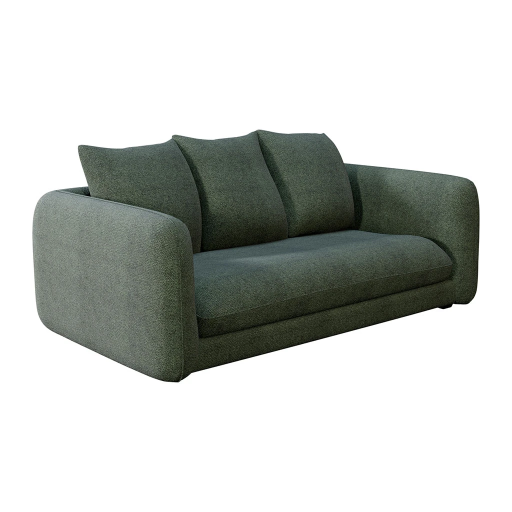 Canapé Convertible 2 Places Basile - Tissu Texturé - Crown Winter Moss 1 Canapé Convertible 2 Places Basile - Tissu Texturé - Crown Winter Moss