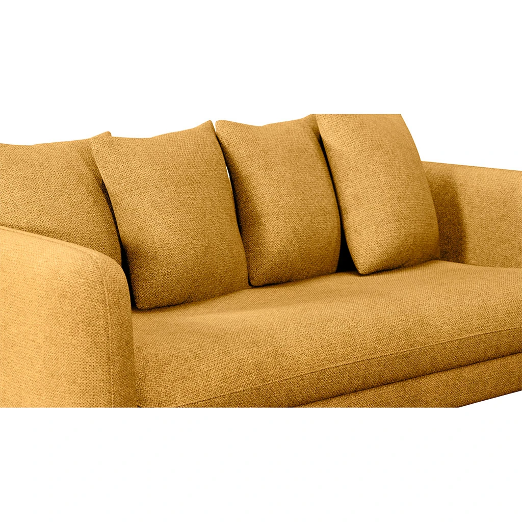 Canapé Convertible 3 Places Basile - Tissu Texturé - Crown Moutarde 3 Canapé Convertible 3 Places Basile - Tissu Texturé - Crown Moutarde – Image 3