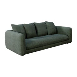 Canapé Convertible 4 Places Basile - Tissu Texturé - Crown Winter Moss