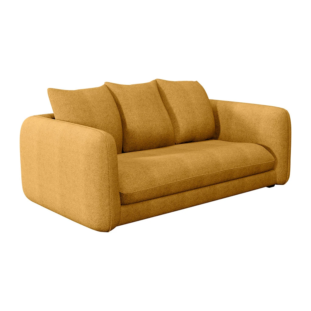 Canapé Convertible Bultex 2 Places Basile - Tissu Texturé - Crown Moutarde 1 Canapé Convertible Bultex 2 Places Basile - Tissu Texturé - Crown Moutarde