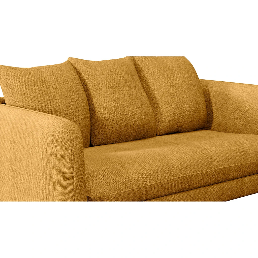 Canapé Convertible Bultex 2 Places Basile - Tissu Texturé - Crown Moutarde 3 Canapé Convertible Bultex 2 Places Basile - Tissu Texturé - Crown Moutarde – Image 3