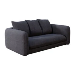 Canapé Convertible Bultex 2 Places Basile - Tissu Texturé - Crown Noir