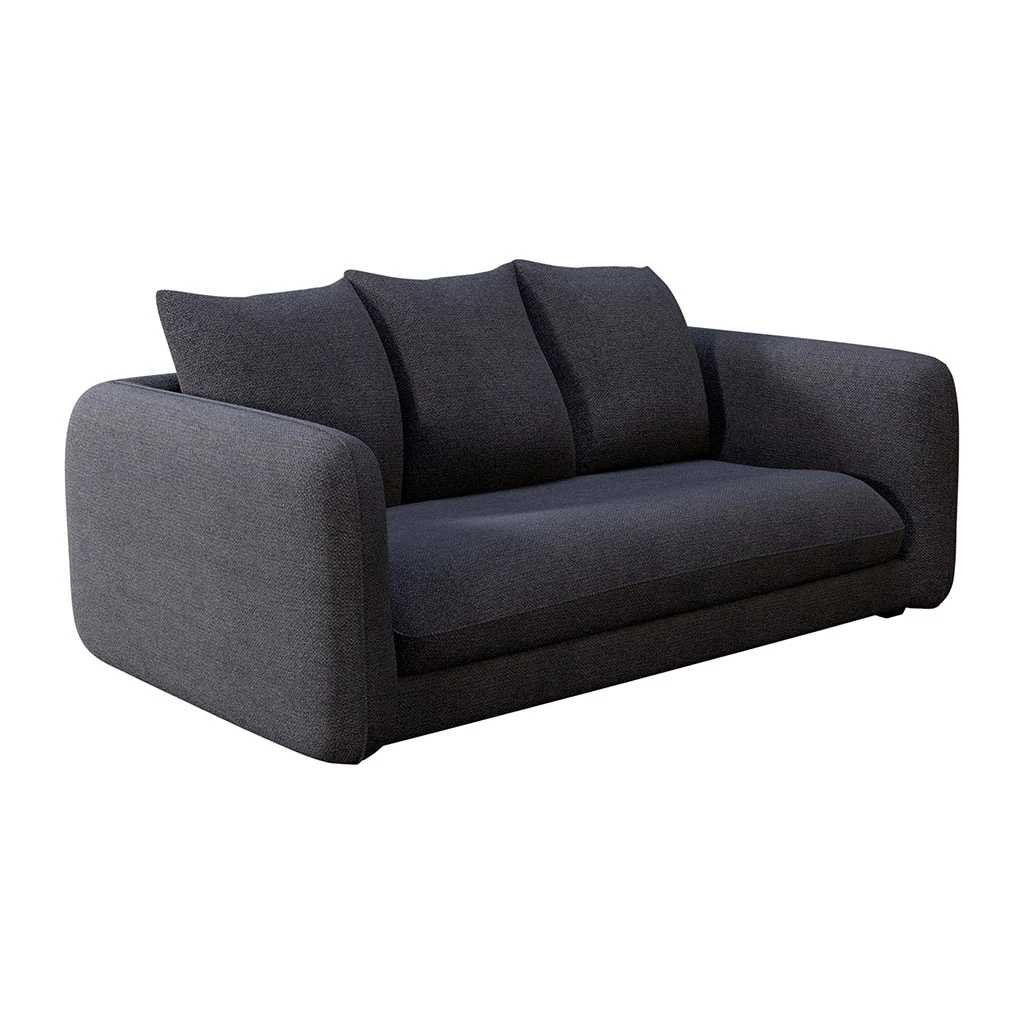 Canapé Convertible Bultex 2 Places Basile - Tissu Texturé - Crown Noir 1 Canapé Convertible Bultex 2 Places Basile - Tissu Texturé - Crown Noir