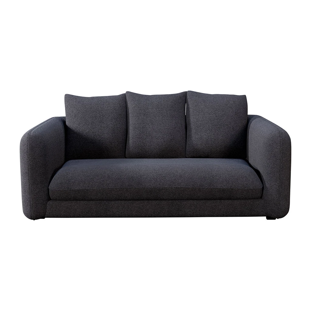 Canapé Convertible Bultex 2 Places Basile - Tissu Texturé - Crown Noir 2 Canapé Convertible Bultex 2 Places Basile - Tissu Texturé - Crown Noir – Image 2