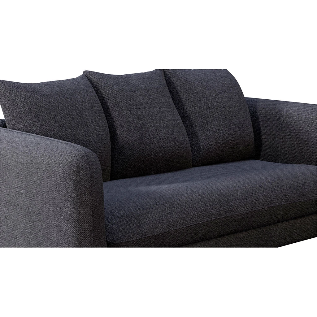 Canapé Convertible Bultex 2 Places Basile - Tissu Texturé - Crown Noir 3 Canapé Convertible Bultex 2 Places Basile - Tissu Texturé - Crown Noir – Image 3