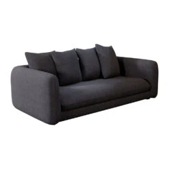 Canapé Convertible Bultex 3 Places Basile - Tissu Texturé - Crown Noir