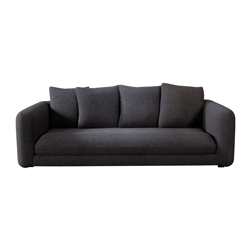 Canapé Convertible Bultex 4 Places Basile - Tissu Texturé - Crown Noir 2 Canapé Convertible Bultex 4 Places Basile - Tissu Texturé - Crown Noir – Image 2