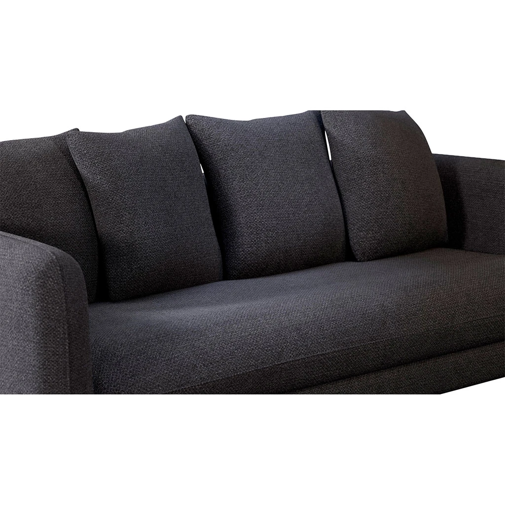 Canapé Convertible Bultex 4 Places Basile - Tissu Texturé - Crown Noir 3 Canapé Convertible Bultex 4 Places Basile - Tissu Texturé - Crown Noir – Image 3