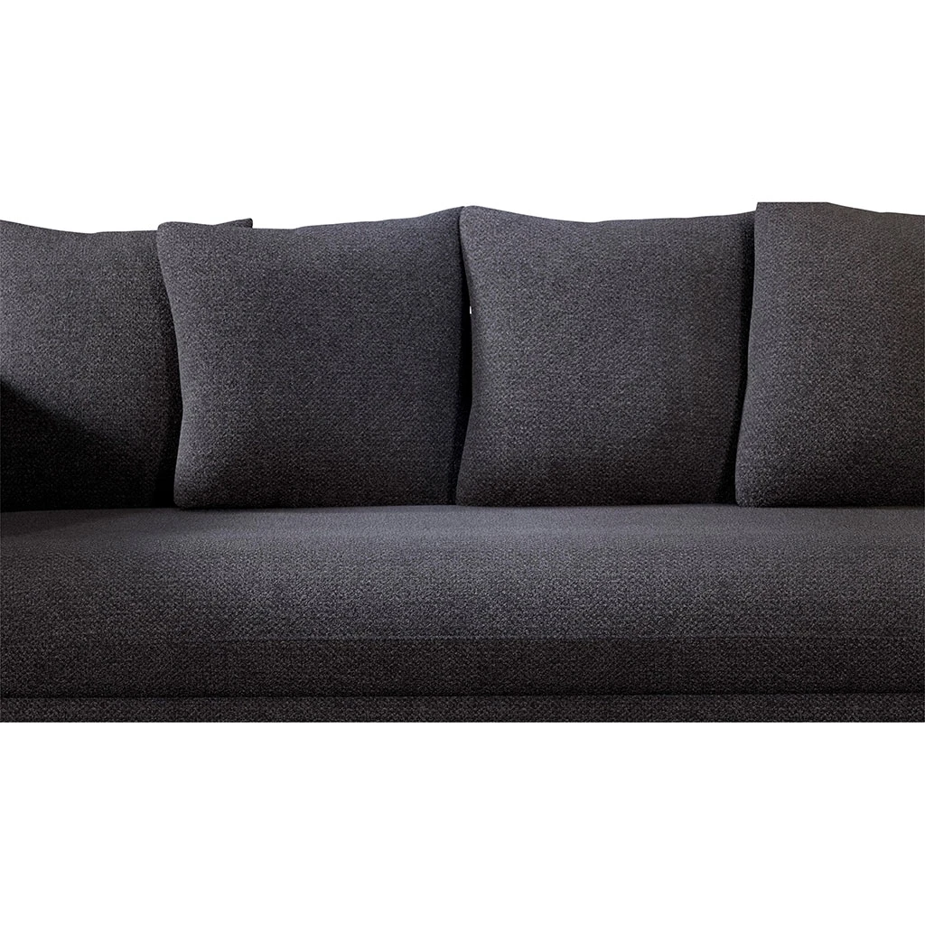 Canapé Convertible Bultex 4 Places Basile - Tissu Texturé - Crown Noir 4 Canapé Convertible Bultex 4 Places Basile - Tissu Texturé - Crown Noir – Image 4