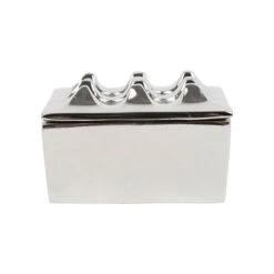 Cendrier En Aluminium Argenté D9cm - Riva