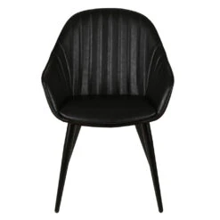 Fauteuil De Salle à Manger Effet Cuir Noir - Ben