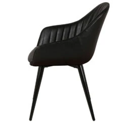 Fauteuil De Salle à Manger Effet Cuir Noir - Ben 7 Fauteuil De Salle à Manger Effet Cuir Noir - Ben -Magasin Général Pour La Maison chaise avec accoudoir effet cuir noir ben 630957 630957 FRN03 WEB 1