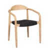 Chaise Avec Accoudoirs En Bois D' Eucalyptus Noir - Anam