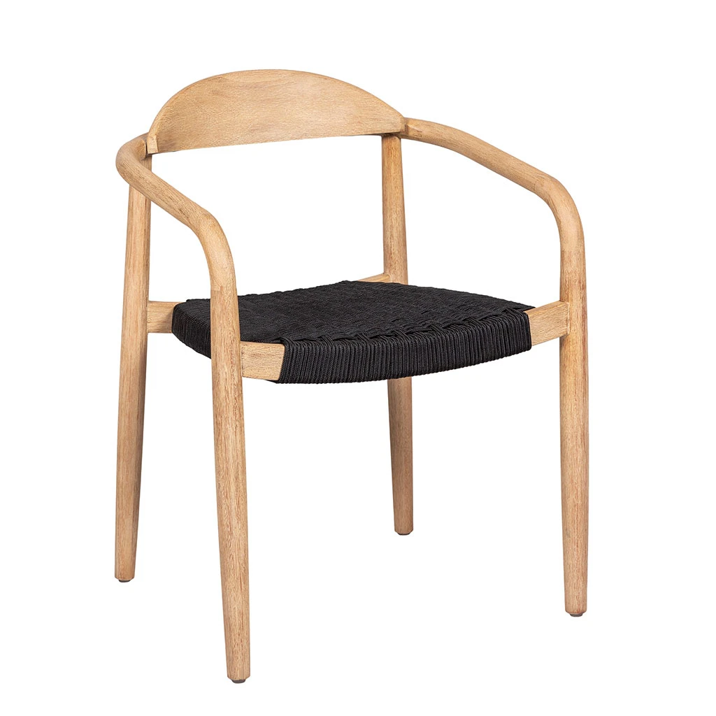 Chaise Avec Accoudoirs En Bois D' Eucalyptus Noir - Anam 1 Chaise Avec Accoudoirs En Bois D' Eucalyptus Noir - Anam