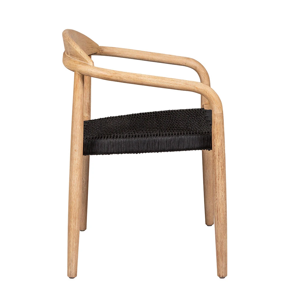 Chaise Avec Accoudoirs En Bois D' Eucalyptus Noir - Anam 5 Chaise Avec Accoudoirs En Bois D' Eucalyptus Noir - Anam – Image 5