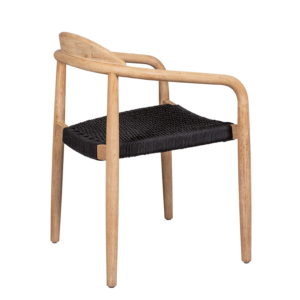 Chaise Avec Accoudoirs En Bois D' Eucalyptus Noir - Anam 4 Chaise Avec Accoudoirs En Bois D' Eucalyptus Noir - Anam – Image 4