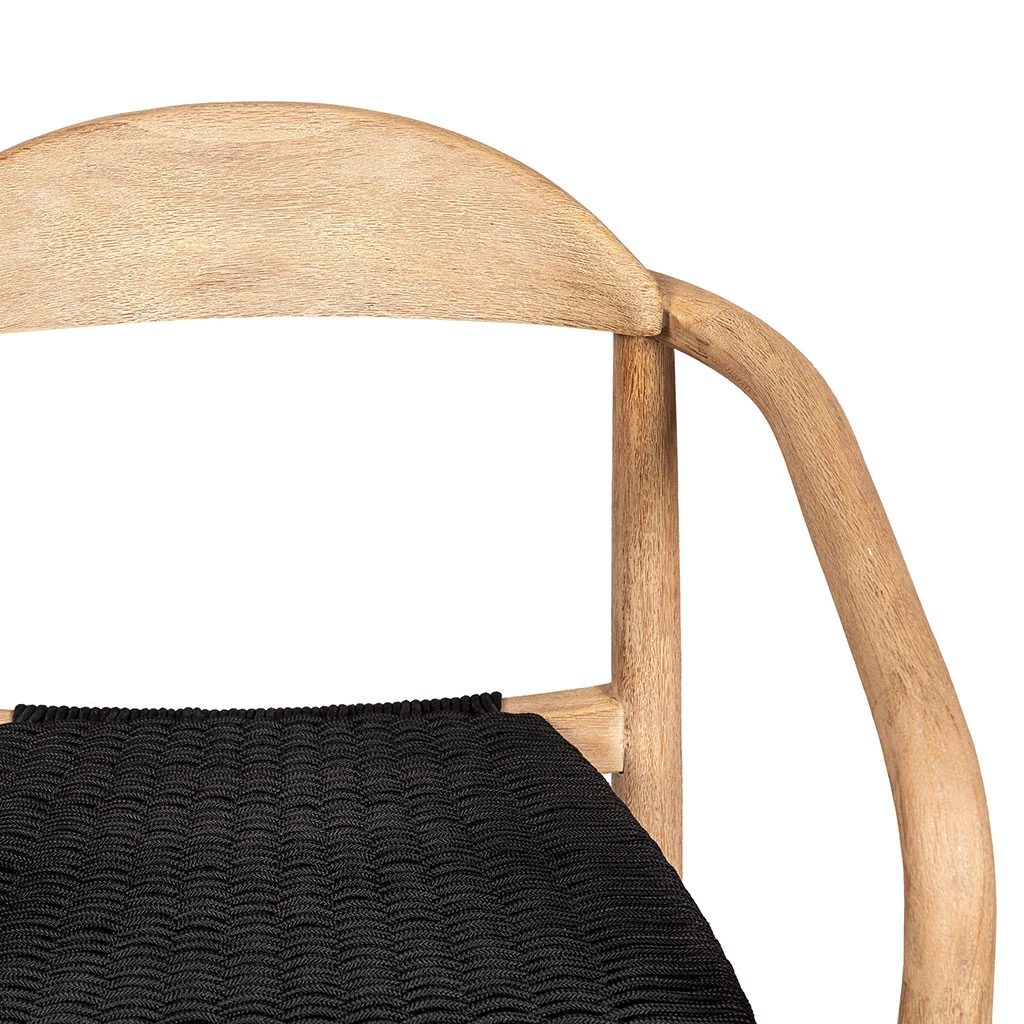 Chaise Avec Accoudoirs En Bois D' Eucalyptus Noir - Anam 7 Chaise Avec Accoudoirs En Bois D' Eucalyptus Noir - Anam – Image 7