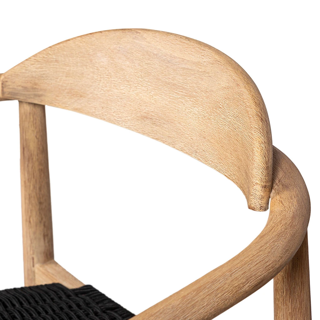 Chaise Avec Accoudoirs En Bois D' Eucalyptus Noir - Anam 8 Chaise Avec Accoudoirs En Bois D' Eucalyptus Noir - Anam – Image 8