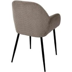 Chaise Avec Accoudoirs En Tissu Côtelé Taupe - Scarlett -Magasin Général Pour La Maison chaise avec accoudoirs en tissu cotele taupe scarlett 684289 684289 FRN03 WEB 1