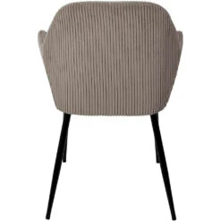 Chaise Avec Accoudoirs En Tissu Côtelé Taupe - Scarlett -Magasin Général Pour La Maison chaise avec accoudoirs en tissu cotele taupe scarlett 684289 684289 FRN05 WEB 1