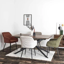 Chaise Avec Accoudoirs En Tissu Côtelé Vert - Scarlett -Magasin Général Pour La Maison chaise avec accoudoirs en tissu cotele vert scarlett 699525 699525 FRN03 WEB 1