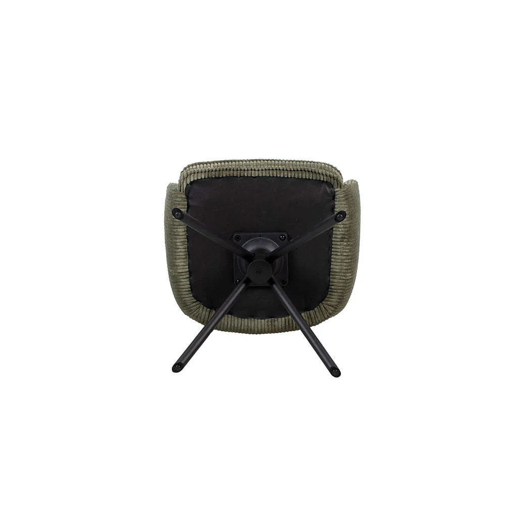 Chaise Avec Accoudoirs Pivotante En Velours Côtelé Vert - Moda 7 Chaise Avec Accoudoirs Pivotante En Velours Côtelé Vert - Moda – Image 7