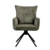 Chaise Avec Accoudoirs Pivotante En Velours Côtelé Vert - Moda
