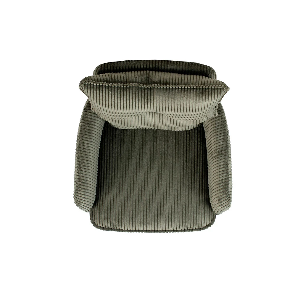 Chaise Avec Accoudoirs Pivotante En Velours Côtelé Vert - Moda 6 Chaise Avec Accoudoirs Pivotante En Velours Côtelé Vert - Moda – Image 6