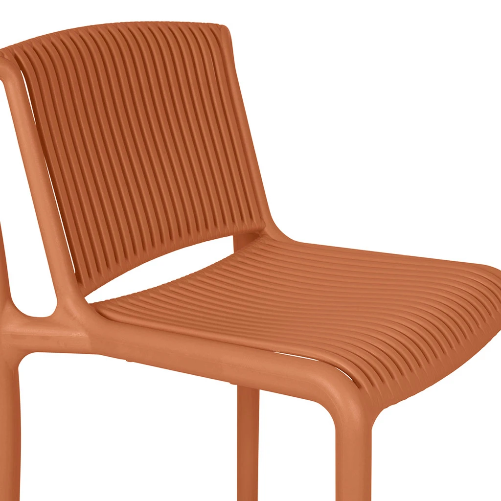 Chaise De Bar D'extérieur Terracotta H100cm - Lumi 5 Chaise De Bar D'extérieur Terracotta H100cm - Lumi – Image 5