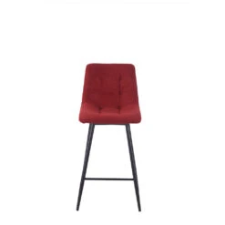 Chaise De Bar En Tissu Matelassé Cerise - Lilly