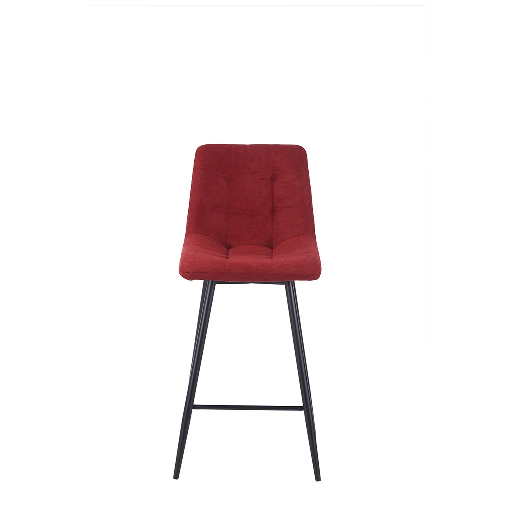 Chaise De Bar En Tissu Matelassé Cerise - Lilly 1 Chaise De Bar En Tissu Matelassé Cerise - Lilly