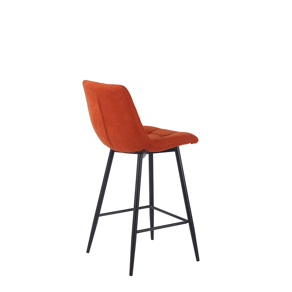 Chaise De Bar En Tissu Matelassé Terracotta - Lilly 5 Chaise De Bar En Tissu Matelassé Terracotta - Lilly – Image 5