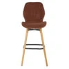 Chaise De Bar En Tissu Soft Touch Acajou H65cm - Keri