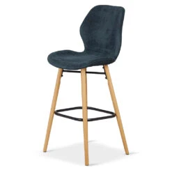 Chaise De Bar En Tissu Soft Touch Bleu Foncé H65cm - Keri -Magasin Général Pour La Maison chaise de bar en tissu soft touch bleu fonce h103 5cm keri 649284 649284 FRN05 WEB
