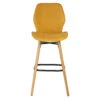 Chaise De Bar En Tissu Soft Touch Moutarde H65cm - Keri